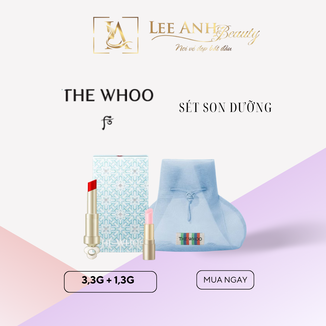 Set son dưỡng THE WHOO ESS LIP GLOW BALM 39 MAUVE BROWN HOL25
