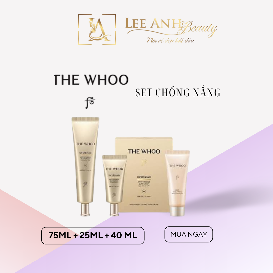 Sét Kem chống nắng Whoo Vàng Anti Wrinkle Sunscreen